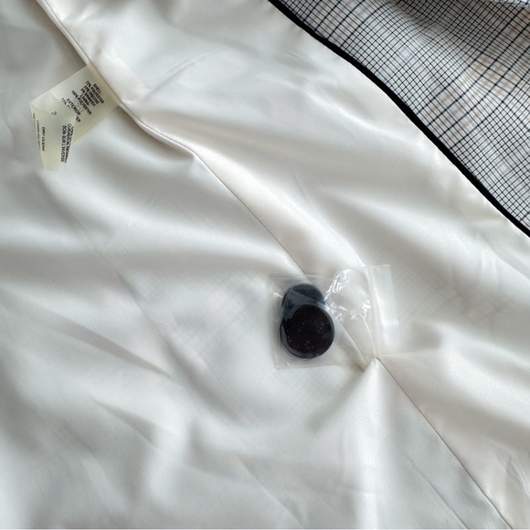 Karl Lagerfeld Double Breasted Notch Collar Blazer Checked Plaid Cream Button 12 - Picture 9 of 14